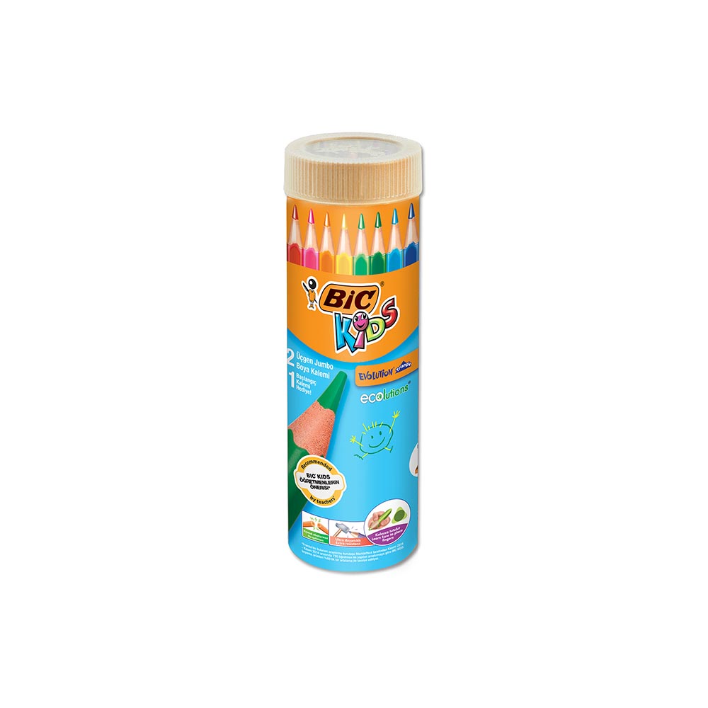 BİC EVOL. ÜÇGEN TÜP JUMBO BOYA KALEMİ 12Lİ 958192
