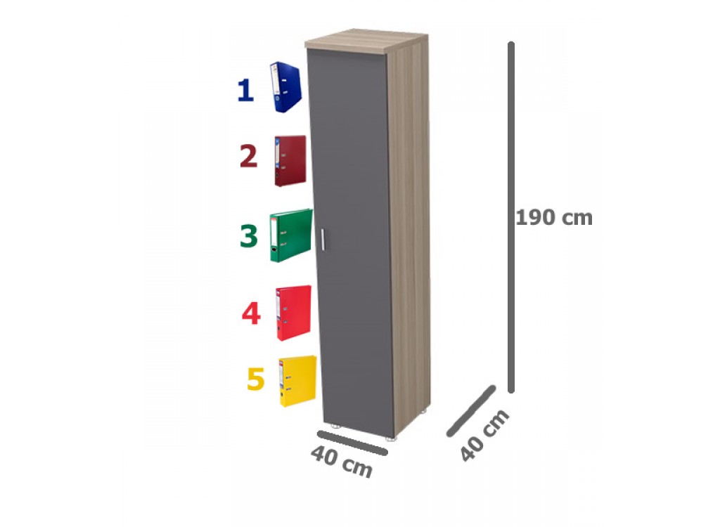 190 X 40 Boy Kapaklı Dosya Dolabı